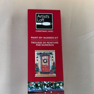 Artist's Loft Christmas Paint-By-Number Kit - Wreath & Door holiday home DIY art
